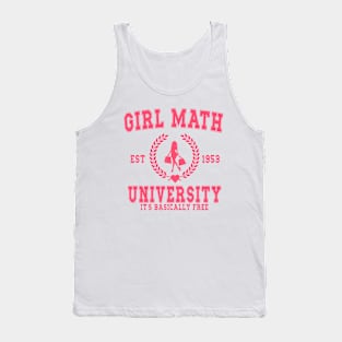 Girl Math University Valentine Shirt or Sweatshirt Gift For Girlfriend, Valentines Tank Top